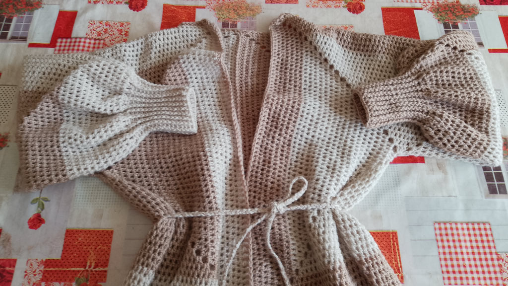 Cofee and cream long cardigan