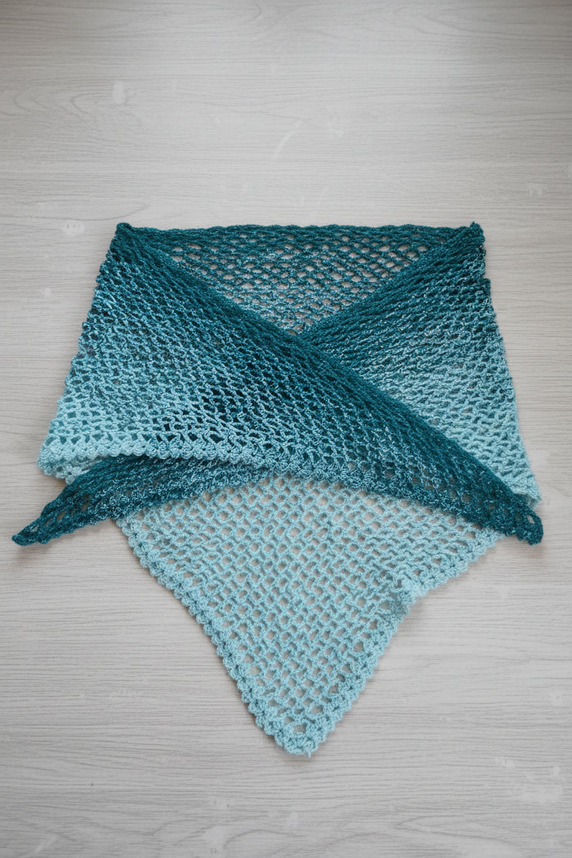 Blue ombre shawl