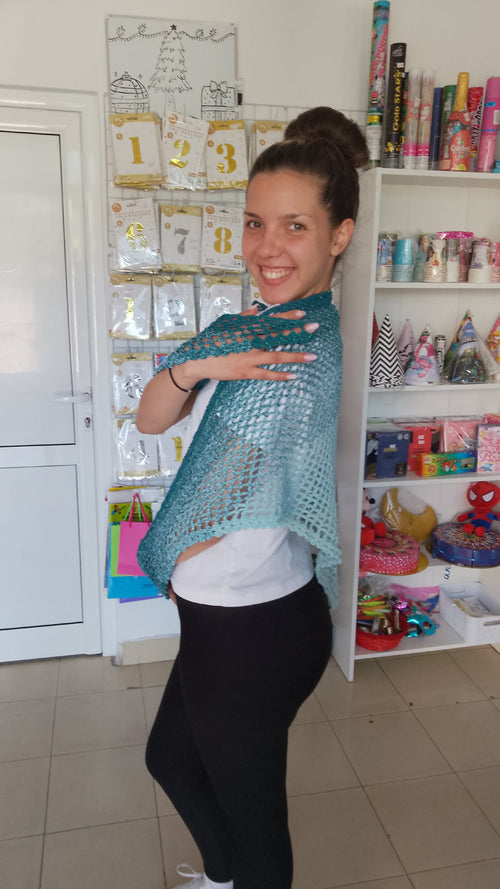 Blue ombre shawl
