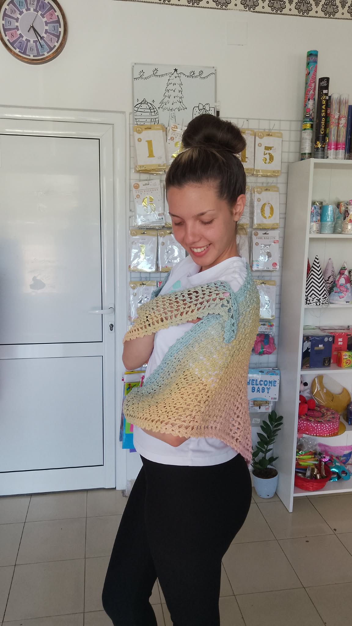 Varigated cotton shawl