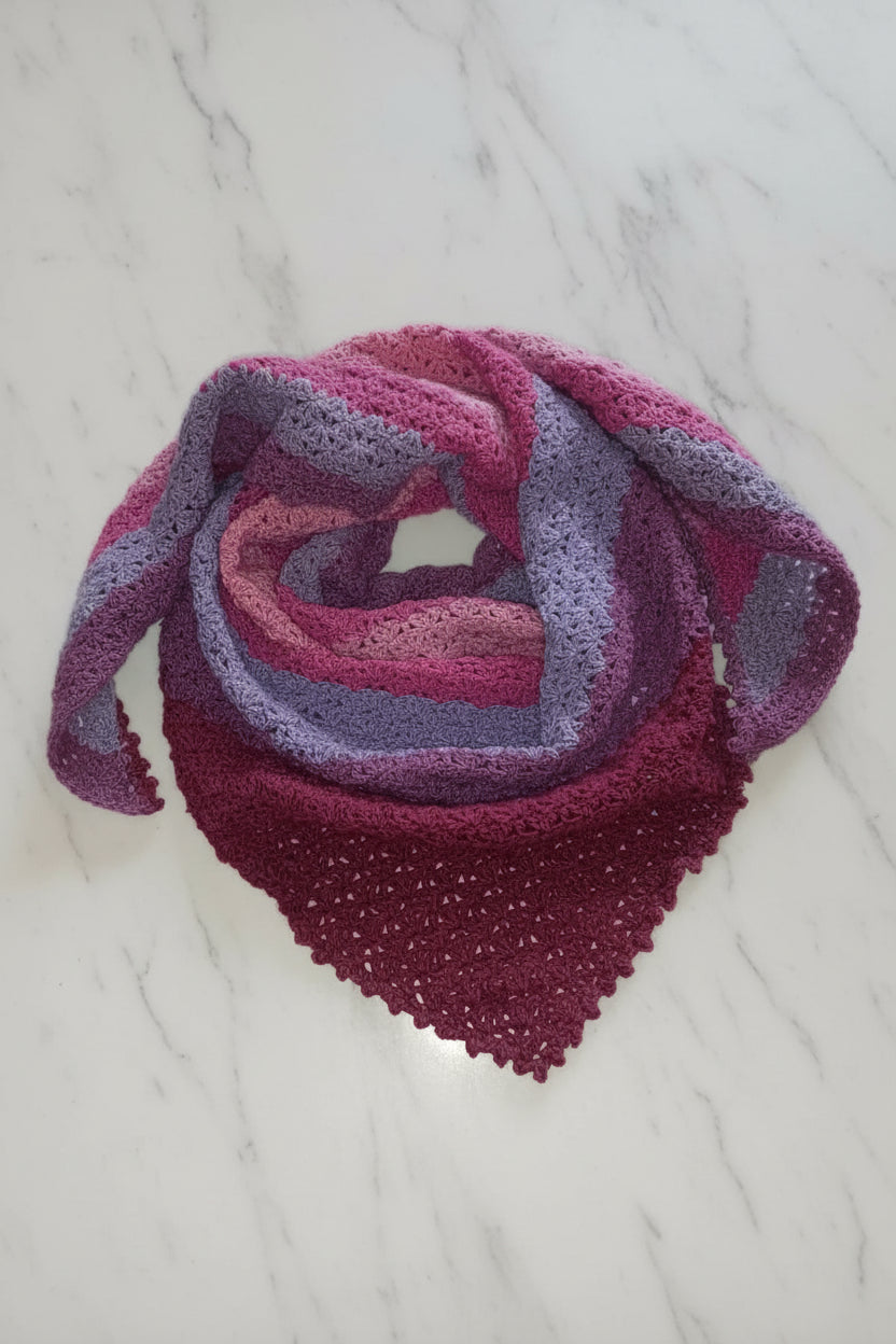 Beautiful long varigated acrilic shawl