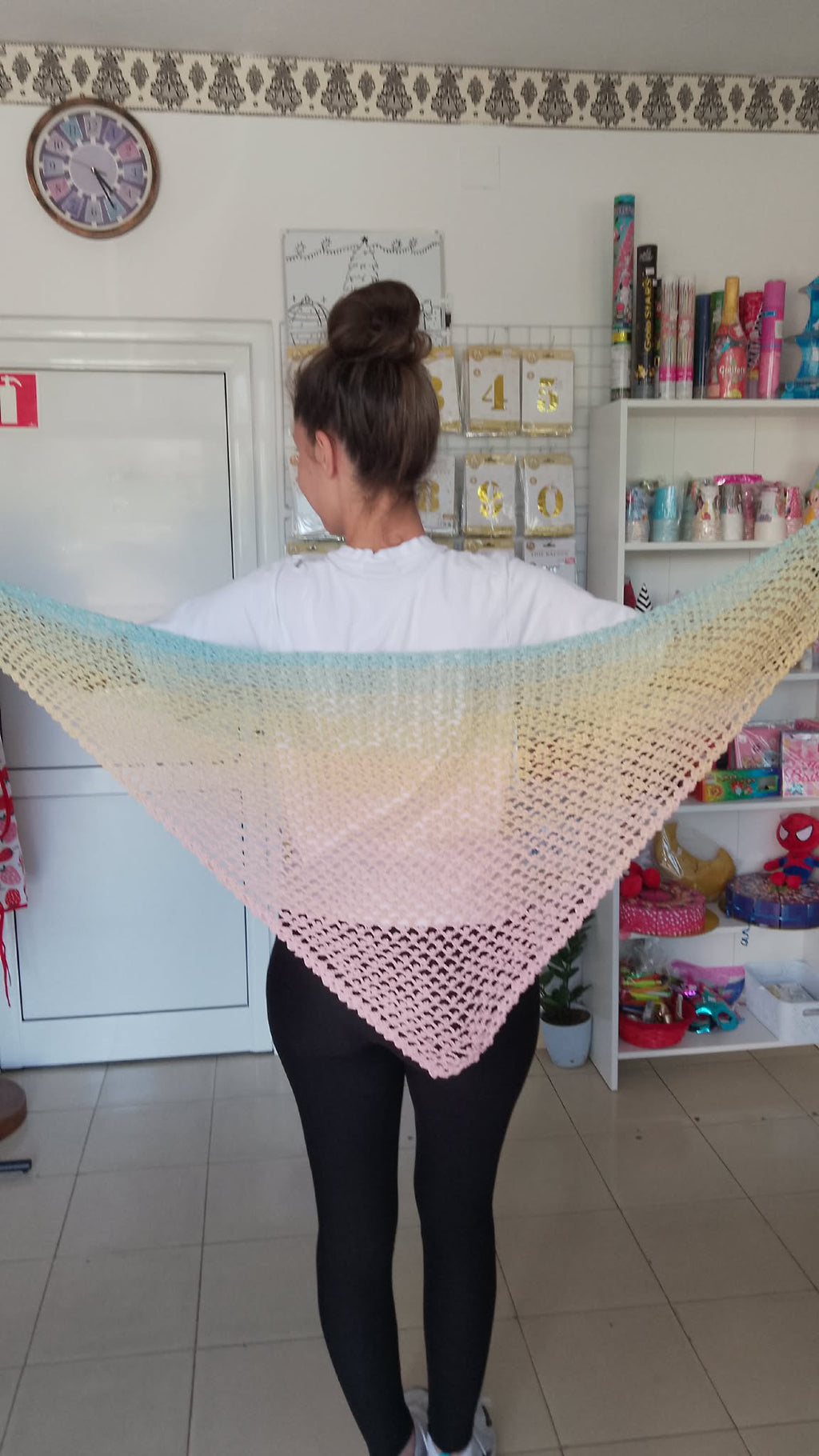 Varigated cotton shawl